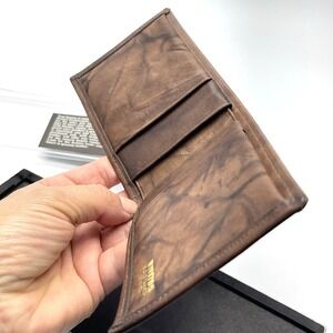 Winston Armira Men's Glove Tanned Cowhide Leather Brown Bi Fold Wallet New‎